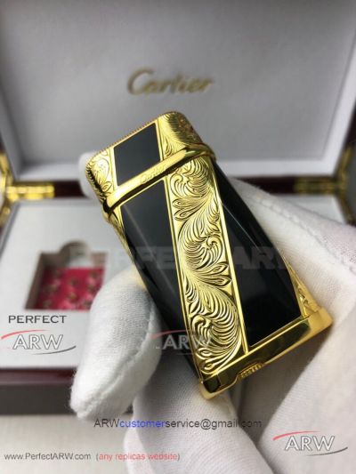 ARW 1:1 Replica AAA Cartier Limited Editions Yellow Gold  and Black Jet lighter Gold&Black  Cartier Lighter
